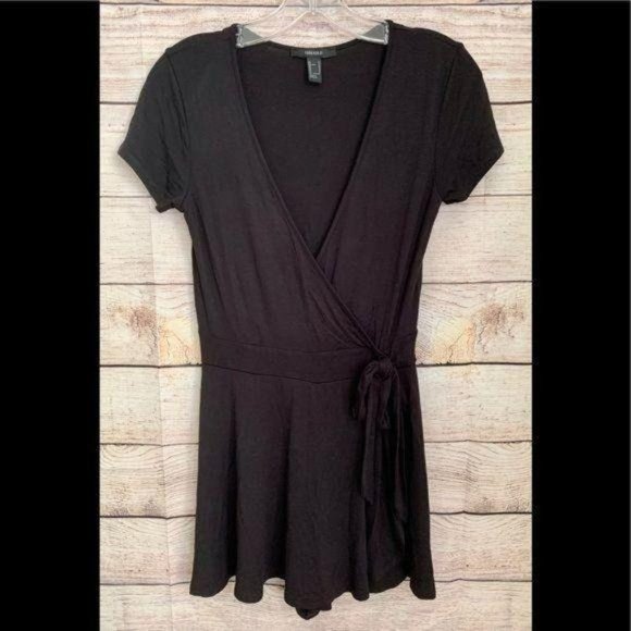 Forever 21 Pants - Forever 21 Black Wrap Top Romper